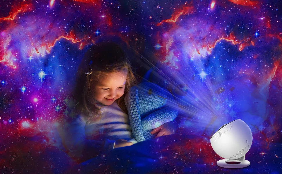 Galaxy-Projektor für Schlafzimmer, 13 Filmscheiben, HD-Bild, Sternprojektor, Nachtlicht 360 °   Rotierender Planetariumsprojektor für Kinder