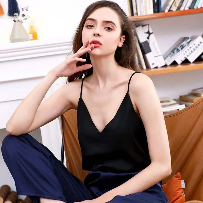 Sexy Riemen Crop Top Frauen Neck holder V-Ausschnitt Basic weiß schwarz Cami ärmellose Satin Tube Tank Tops Frauen Sommer Y2k Leibchen