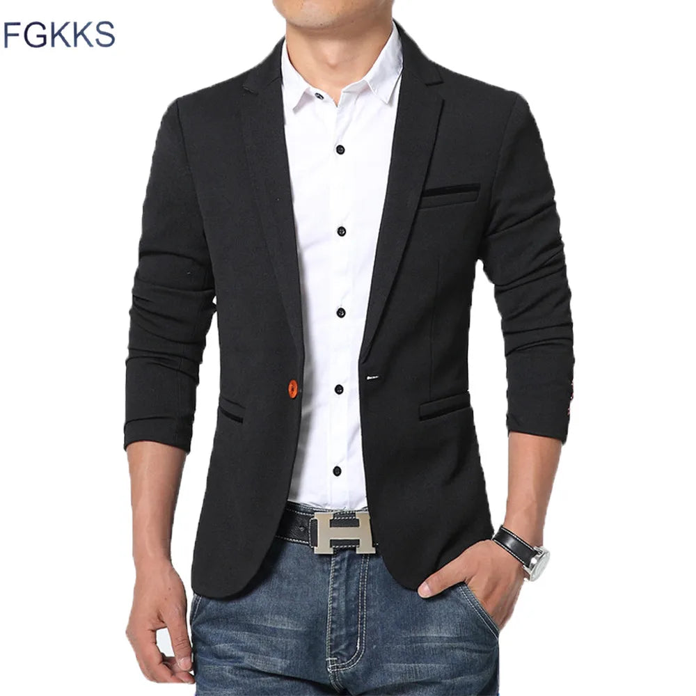 FGKKS Neue Ankunft Luxus Männer Blazer Neue Herbst Mode Marke Slim Fit Männer Anzug Terno Masculino Blazer Männlich