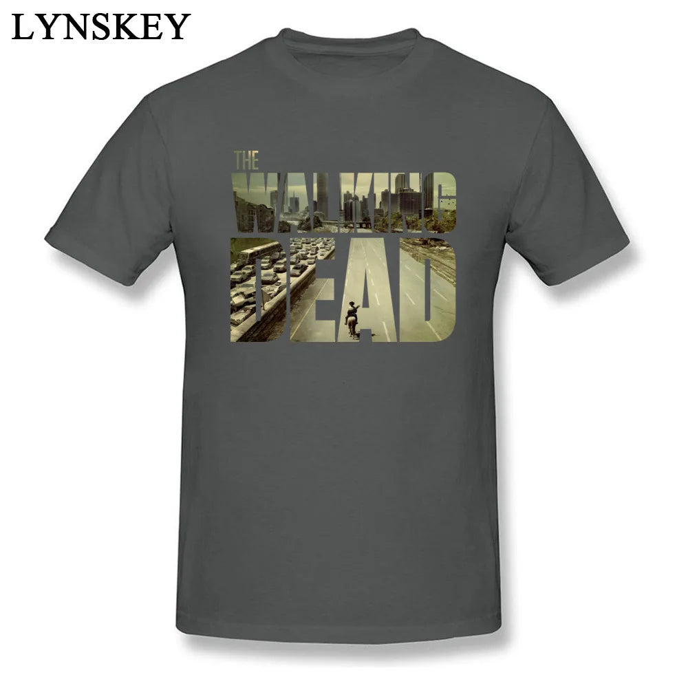 Das Walking Dead Funky T-Shirt Herren Kurzarm Baumwolle T-Shirt maßge schneiderte Freund Top cool schwarz