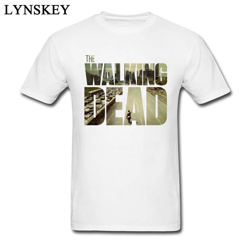 Das Walking Dead Funky T-Shirt Herren Kurzarm Baumwolle T-Shirt maßge schneiderte Freund Top cool schwarz