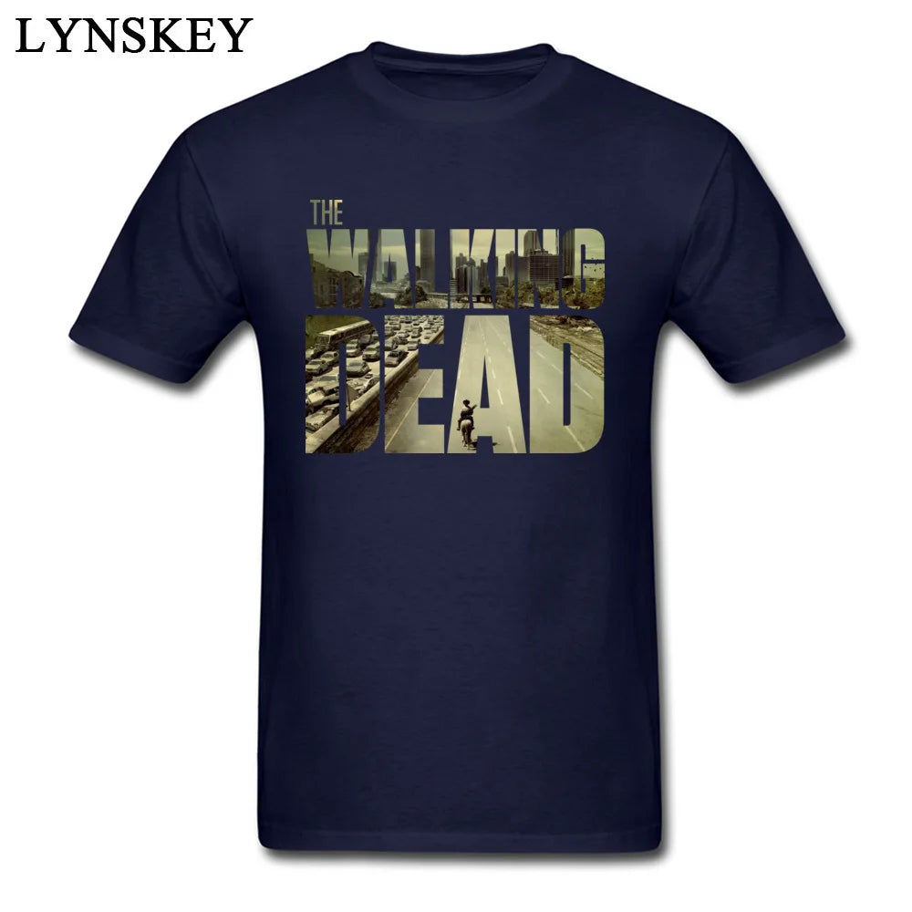 Das Walking Dead Funky T-Shirt Herren Kurzarm Baumwolle T-Shirt maßge schneiderte Freund Top cool schwarz