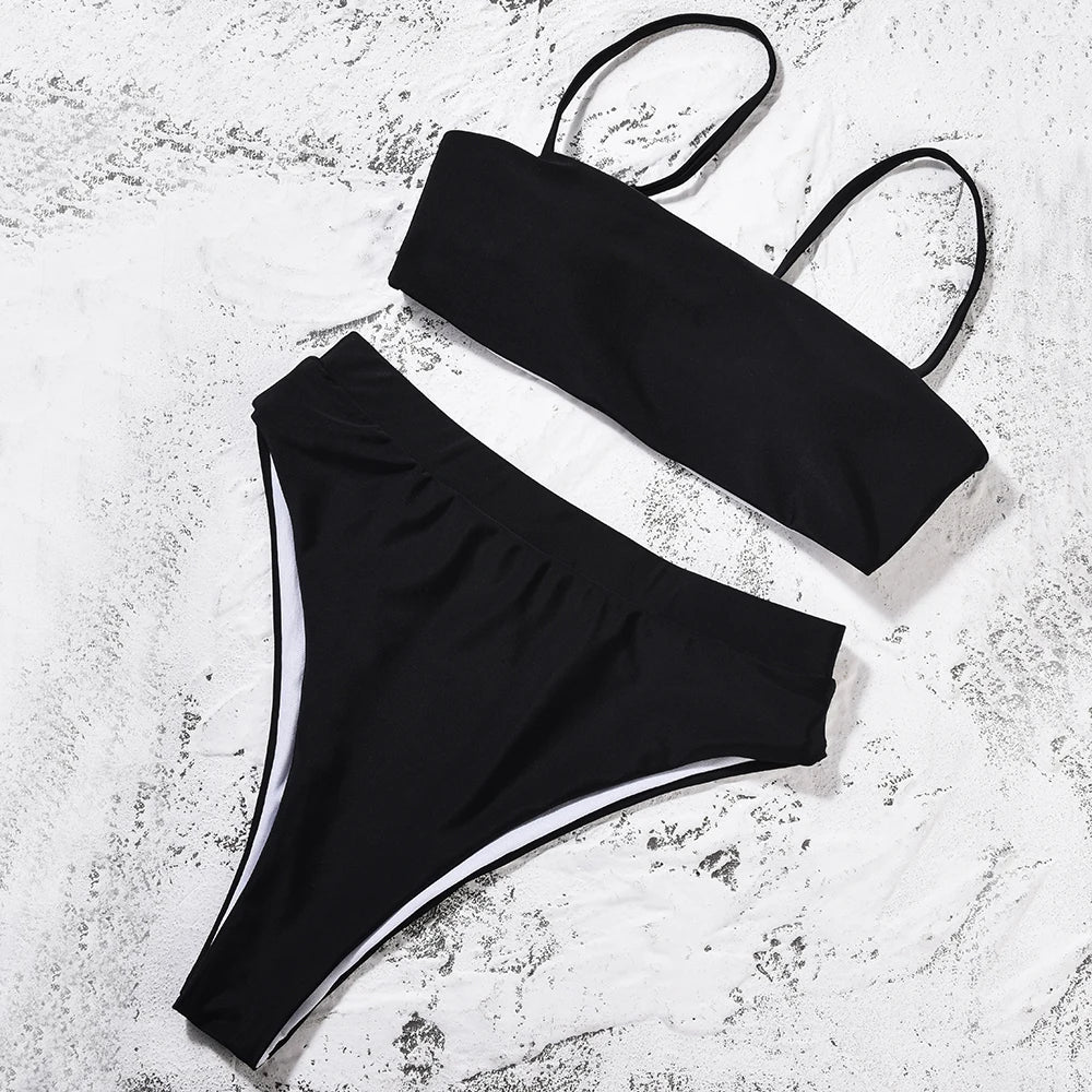 ZTVitality Sexy Bikinis Solide Push Up Bikini Biquini Mujer 2021 Heißer Verkauf Gepolsterte Bh Riemen Hohe Taille Badeanzug Bademode Frauen Druck Biquini S-XL