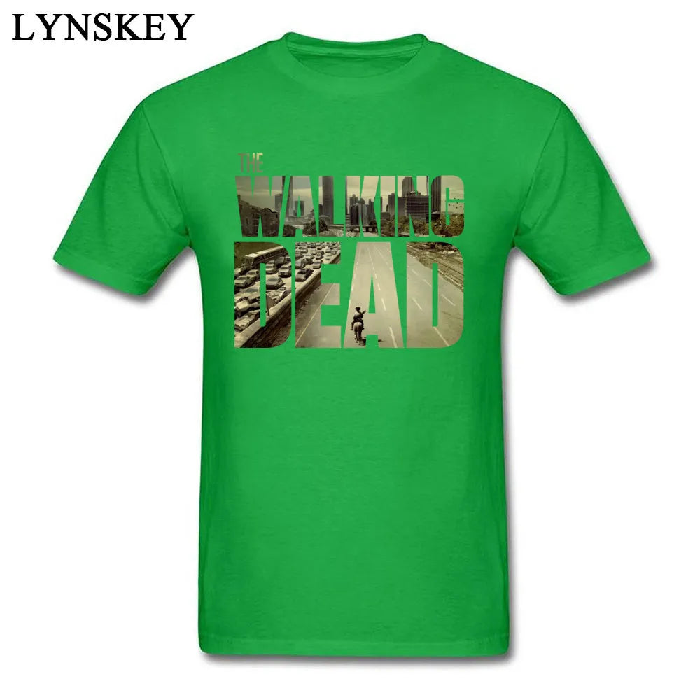 Das Walking Dead Funky T-Shirt Herren Kurzarm Baumwolle T-Shirt maßge schneiderte Freund Top cool schwarz