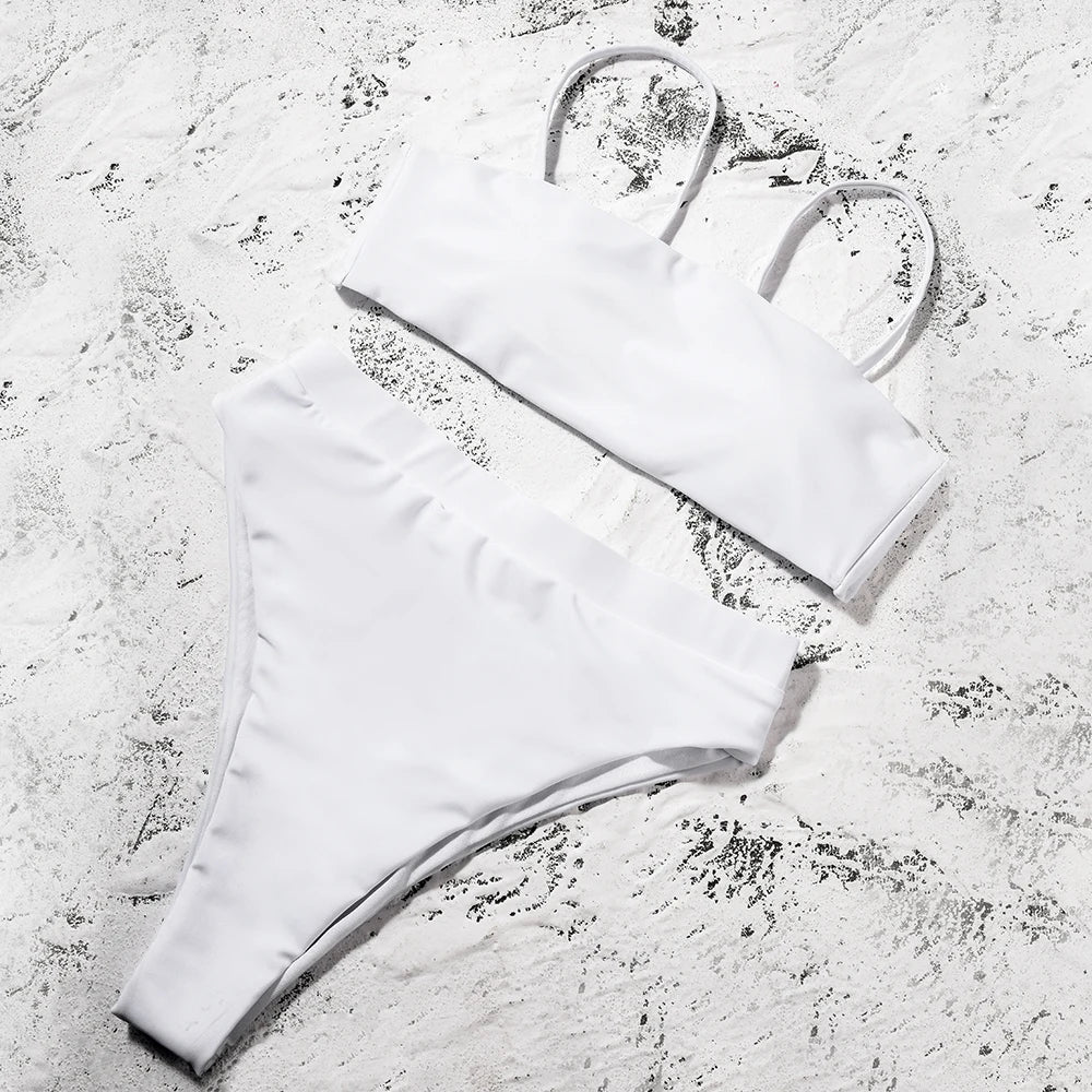 ZTVitality Sexy Bikinis Solide Push Up Bikini Biquini Mujer 2021 Heißer Verkauf Gepolsterte Bh Riemen Hohe Taille Badeanzug Bademode Frauen Druck Biquini S-XL