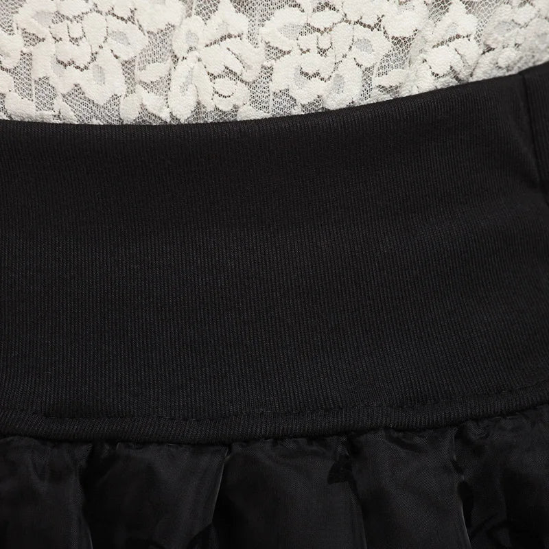 Zuolunouba Sommer Schlank Adrette Rock Frauen Blume Bogen Mini Tutu Stil Elastizität Spitze Röcke Shorts Dame Hohe Taille Student