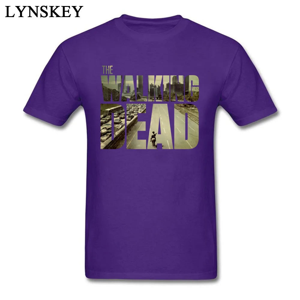 Das Walking Dead Funky T-Shirt Herren Kurzarm Baumwolle T-Shirt maßge schneiderte Freund Top cool schwarz