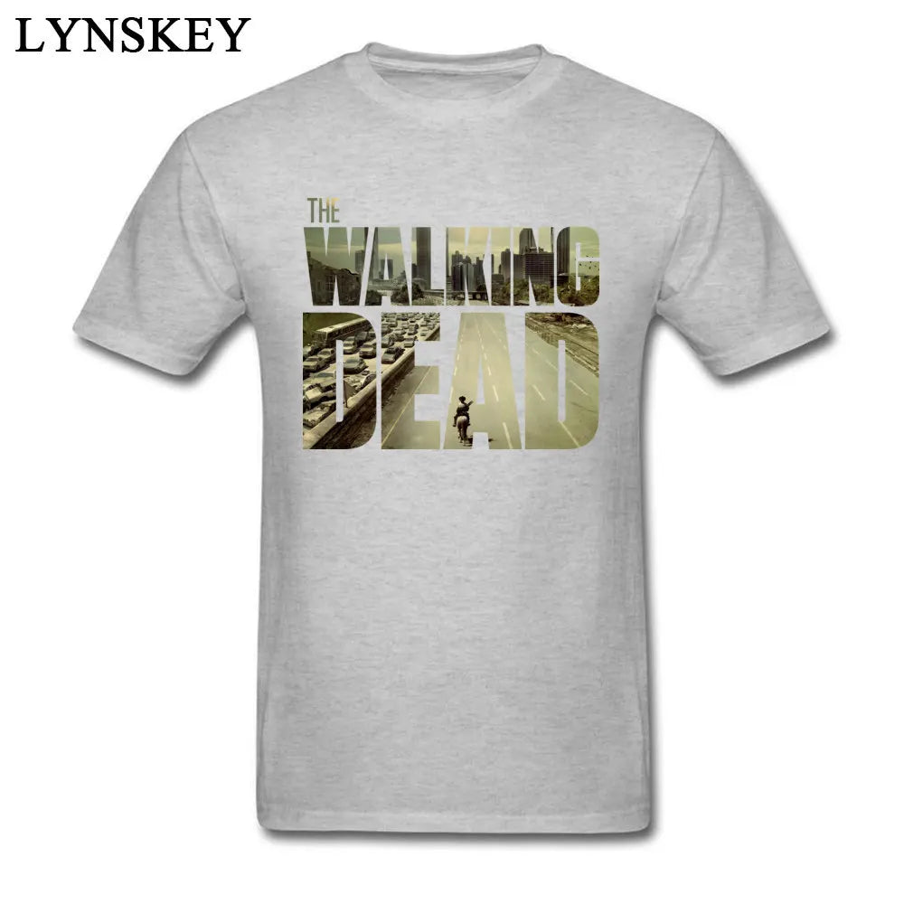 Das Walking Dead Funky T-Shirt Herren Kurzarm Baumwolle T-Shirt maßge schneiderte Freund Top cool schwarz