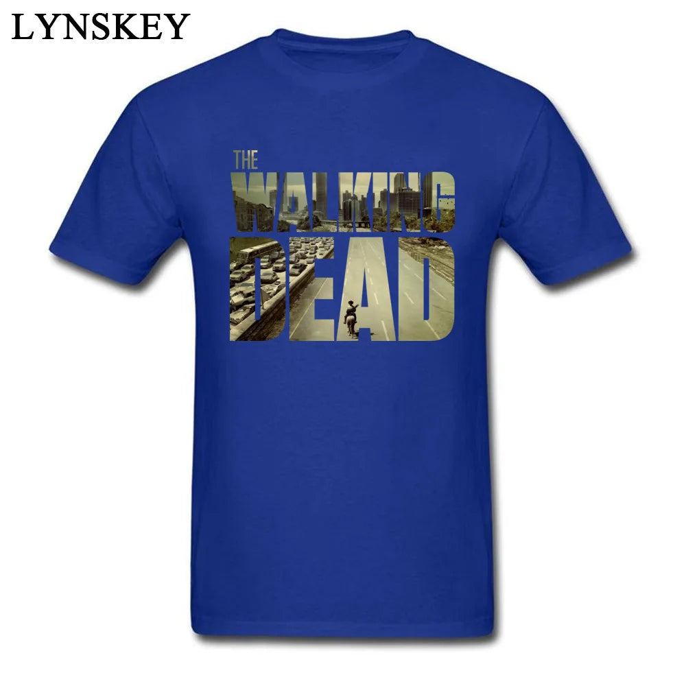Das Walking Dead Funky T-Shirt Herren Kurzarm Baumwolle T-Shirt maßge schneiderte Freund Top cool schwarz