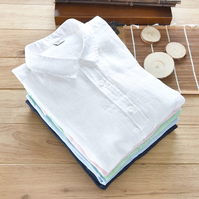 Neue Designer Italien Stil 100 % Leinen Langarm-shirt Männer Marke Casual 5 Farben Solide Weiß Shirts Für Männer top Camisa Chemise