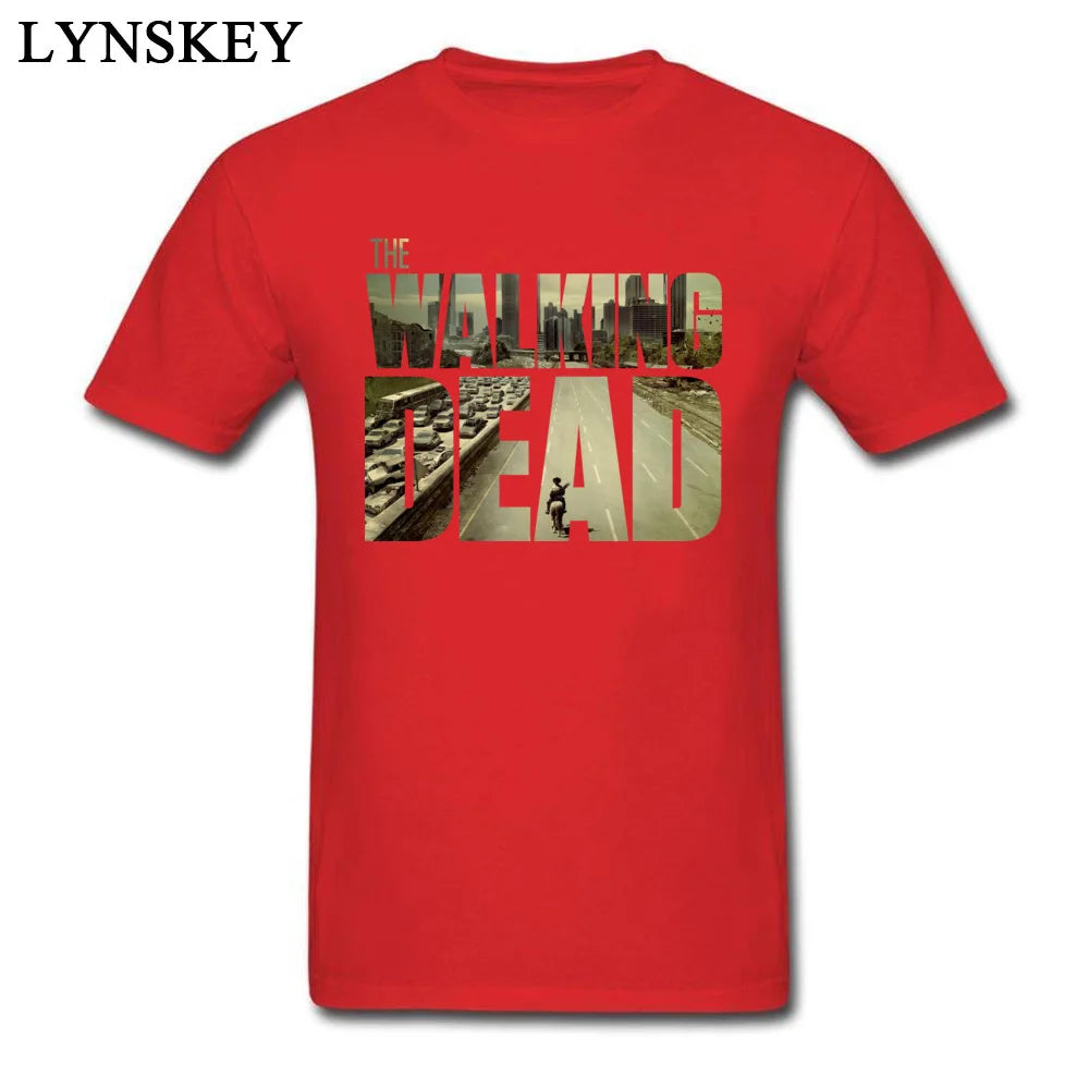 Das Walking Dead Funky T-Shirt Herren Kurzarm Baumwolle T-Shirt maßge schneiderte Freund Top cool schwarz