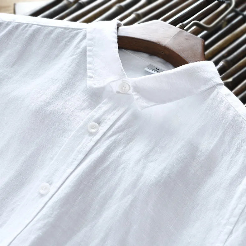 Neue Designer Italien Stil 100 % Leinen Langarm-shirt Männer Marke Casual 5 Farben Solide Weiß Shirts Für Männer top Camisa Chemise