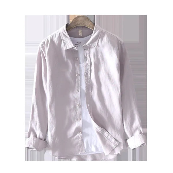 Neue Designer Italien Stil 100 % Leinen Langarm-shirt Männer Marke Casual 5 Farben Solide Weiß Shirts Für Männer top Camisa Chemise