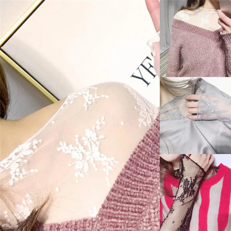 Sexy Mesh Tops Harajuku Sehen Durch T Hemd Aushöhlen Transparent Langarm Unterhemd Basis Netto Tops Club Herz Stern