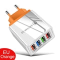 3A USB Ladegerät 4 Port USB Quick Charge 3,0 EU UNS Stecker Handy Ladegerät Wand Adapter Tragbare Schnelle Lade für iPhone 16 Pro