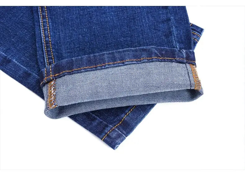 Herrenmode Business Jeans Klassischer Stil Casual Stretch Slim Jean Hosen Männliche Marke Denim Hosen Schwarz Blau