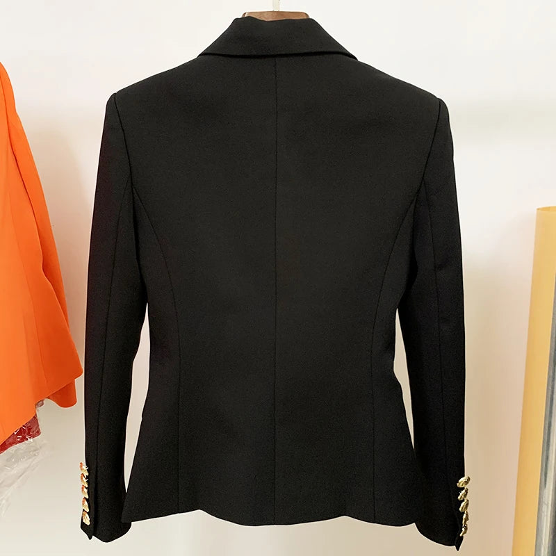 HÖCHSTE QUALITÄT Neue Mode 2026 Designer-Jacke Damen Klassischer Doppelreihiger Blazer mit Metall-Löwenknöpfen Größe S-5XL