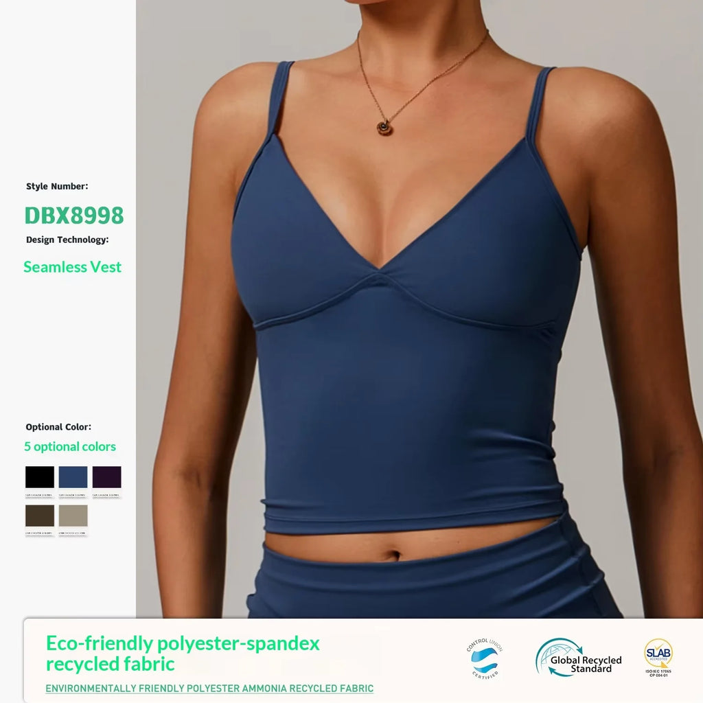 Women's Environmental Protection Recycled Regular Yoga Vest Tank Top Women's Sweat-Wicking Casual All-match