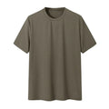 Sommer Herrenbekleidung Leichtes Luxus-T-Shirt Freizeit Langarm O-Ausschnitt Drapiert Einfarbig Lose Basic-Shirt Beliebte Strickwaren