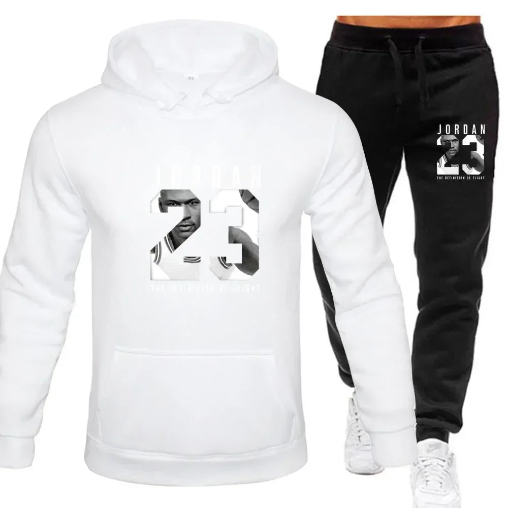 Der Sweatshirt-Hoodie ist ein Herren-Set für den Frühling 2025, ein Damen-Set für Damen-Sportbekleidung mit Kapuzenpullover und Jogginghose