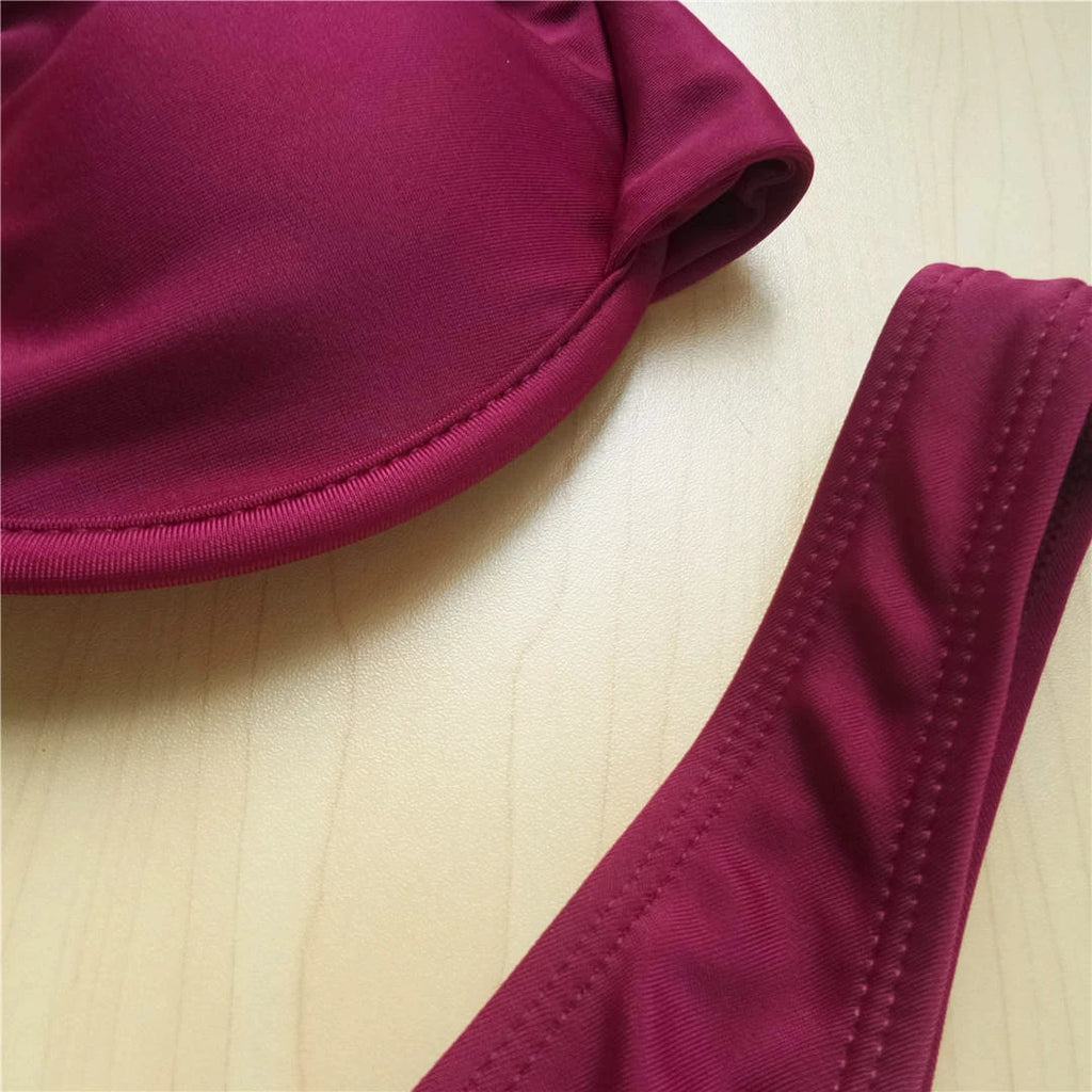 S - XL V-bar Bügel Bikini Weiblichen Badeanzug Frauen Bademode Zwei-stück V-form Draht Bikini set Badende Badeanzug Schwimmen V439