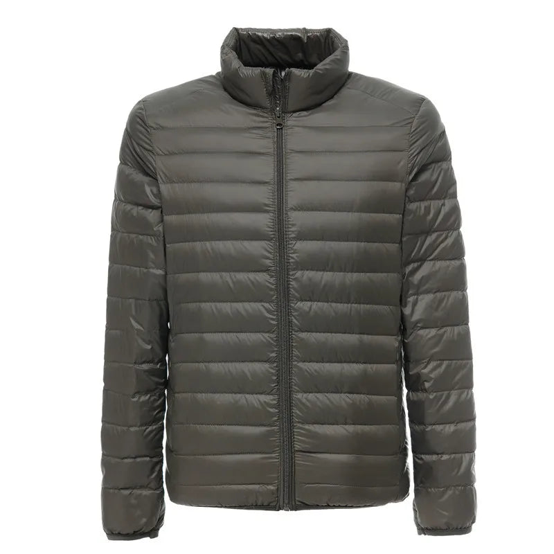 Leichte, wasserabweisende, verstaubare Pufferjacke für Herren, 2023, Neuheiten, Herbst-Winter, männliche Mode, Stehkragen-Daunenmäntel