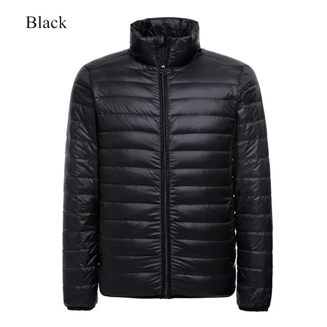 Leichte, wasserabweisende, verstaubare Pufferjacke für Herren, 2023, Neuheiten, Herbst-Winter, männliche Mode, Stehkragen-Daunenmäntel