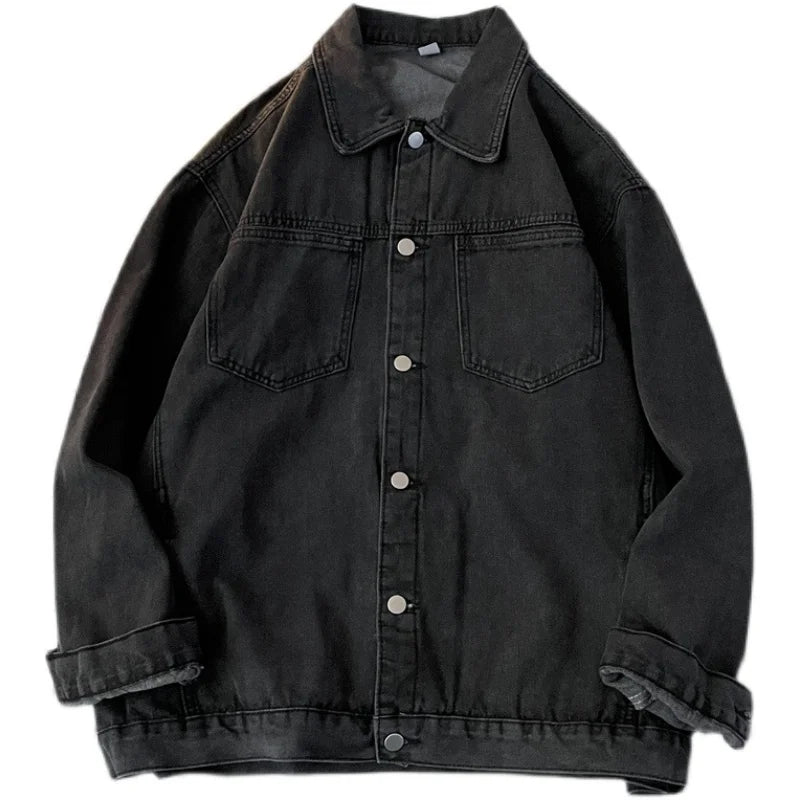 BF Stil Gewaschene Denim Jacke Für Frauen Oversize Casual Einfarbig Jean Mantel Frühling Herbst Einfache Lose Jean Oberbekleidung