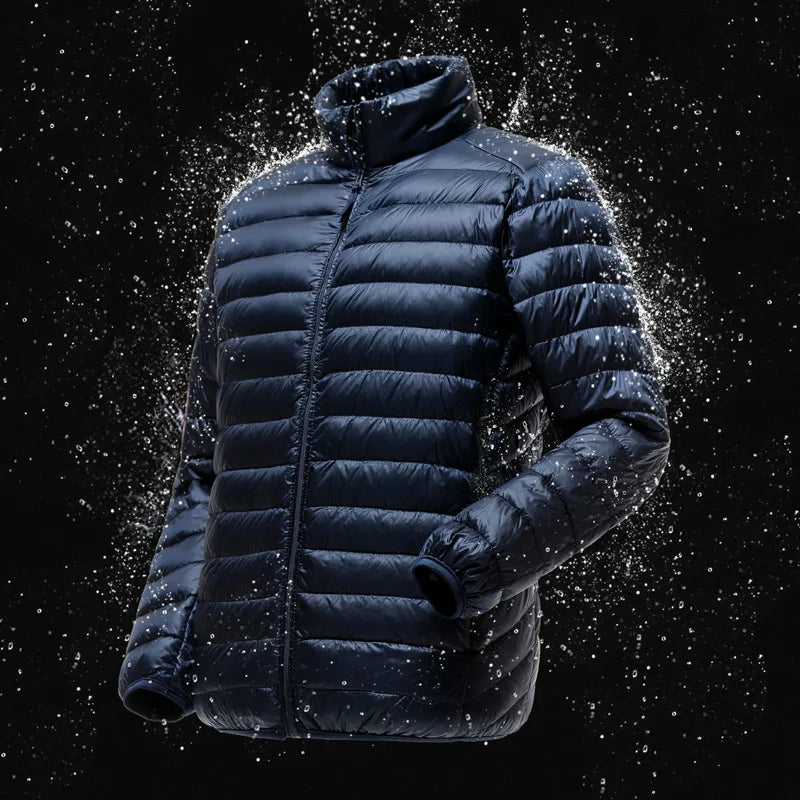 Leichte, wasserabweisende, verstaubare Pufferjacke für Herren, 2023, Neuheiten, Herbst-Winter, männliche Mode, Stehkragen-Daunenmäntel