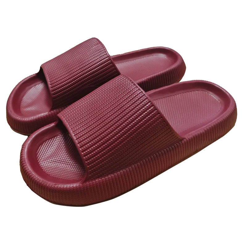 EVA-Strandpantoffeln mit dicker Sohle, 4 cm, wolkenartiger Komfort, Heimgebrauch, Paar, höhenvergrößernde, einfarbige Sommersandalen für den Innenbereich