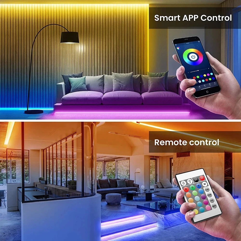 Bluetooth LED Streifen Lichter Smart SMD 5050 APP Fernbedienung Flexible Band Diode Lampe Band TV Hintergrundbeleuchtung Spiel Zimmer Wohnkultur