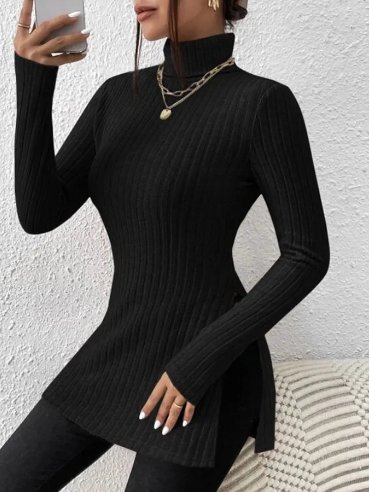 Damen Herbst-und Winter pullover mit hohem Hals unterteil