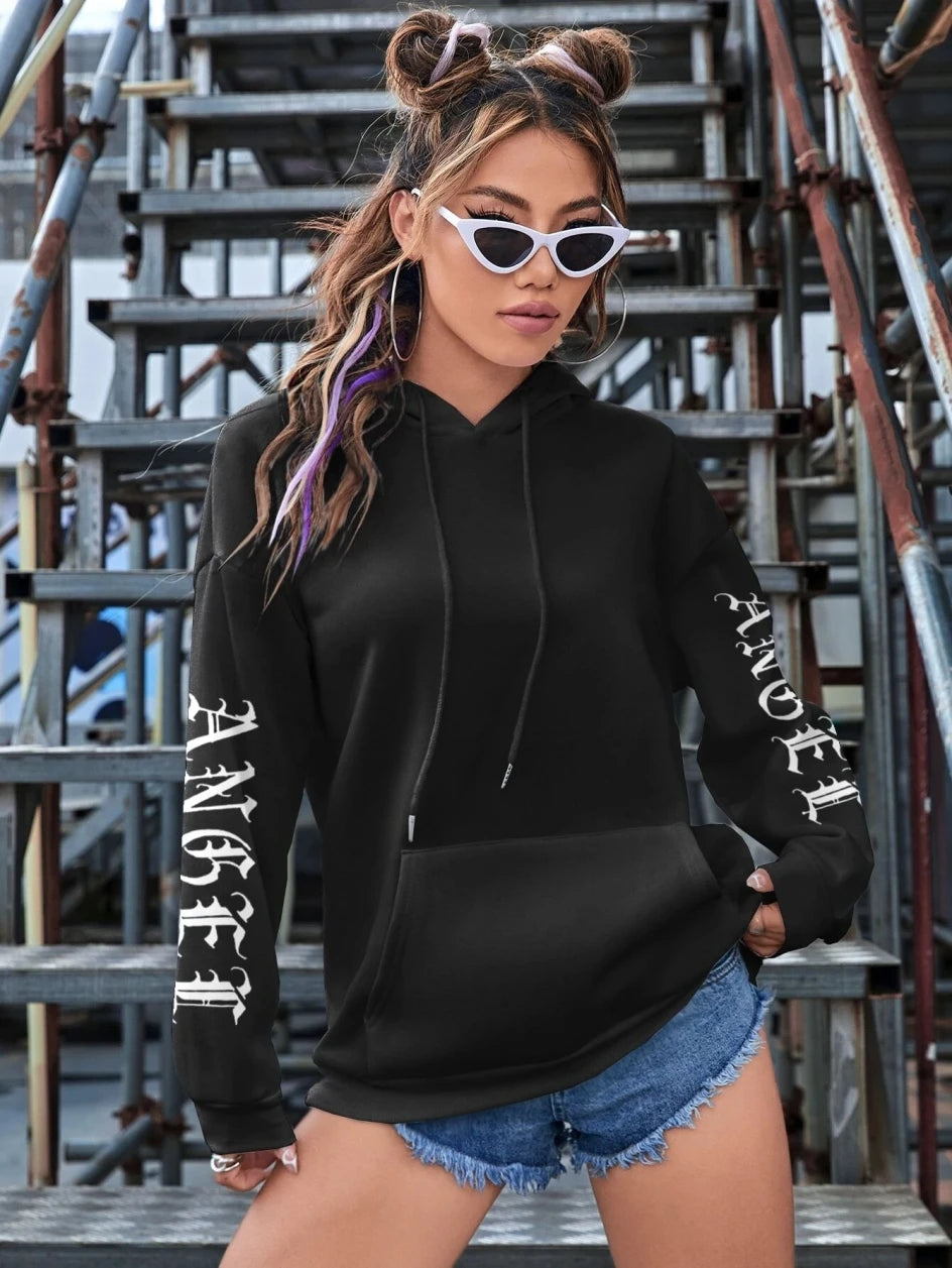 Schöne Engelsflügel bedruckte Hoodies für Damen, warm, bequem, lässig, Kapuzenpullover, modisch, klassisch, locker, originelle Basic-Kleidung