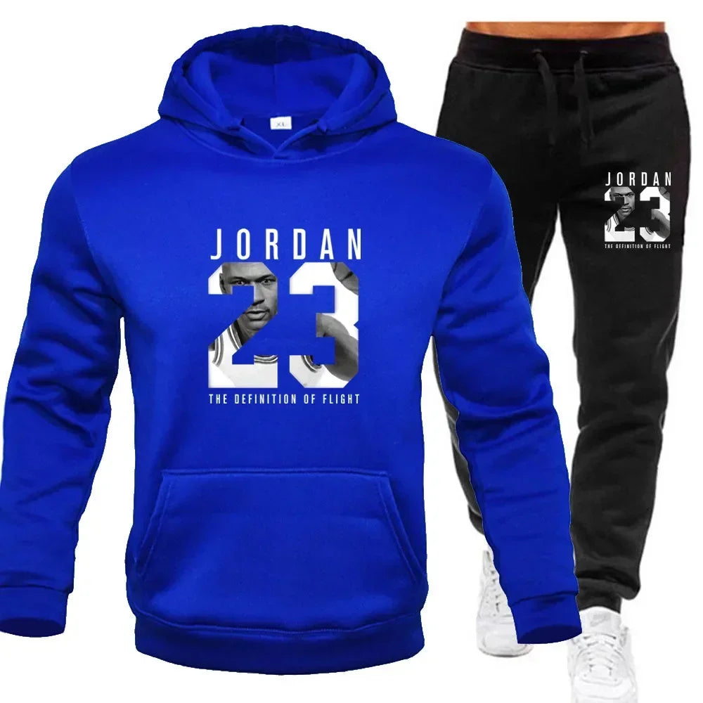 Der Sweatshirt-Hoodie ist ein Herren-Set für den Frühling 2025, ein Damen-Set für Damen-Sportbekleidung mit Kapuzenpullover und Jogginghose