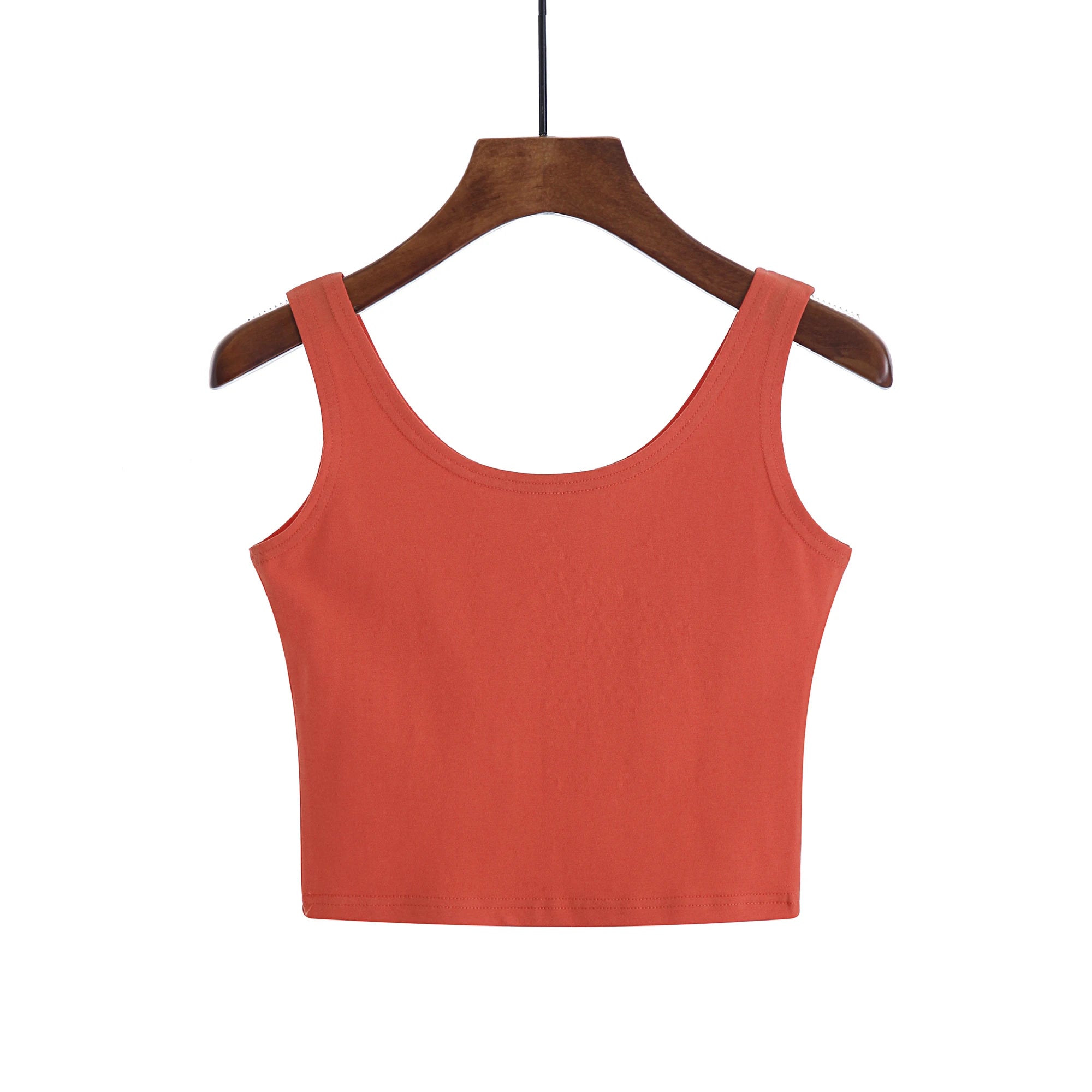 2024 mode Sexy Frauen Candy Farbe Tanks Tops Kurze 100% Baumwolle Casual Leibchen Rohr Top Weibliche Ärmellose Abgeschnitten Weste 2XL