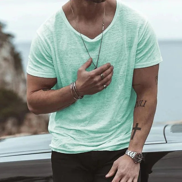 Sommer Mode Männer Kleidung Lose Beiläufige Kurzarm Oansatz T-shirts Einfarbig Einfache Grundlegende Pullover Männlich Vintage Dünne Tees