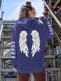 Schöne Engelsflügel bedruckte Hoodies für Damen, warm, bequem, lässig, Kapuzenpullover, modisch, klassisch, locker, originelle Basic-Kleidung