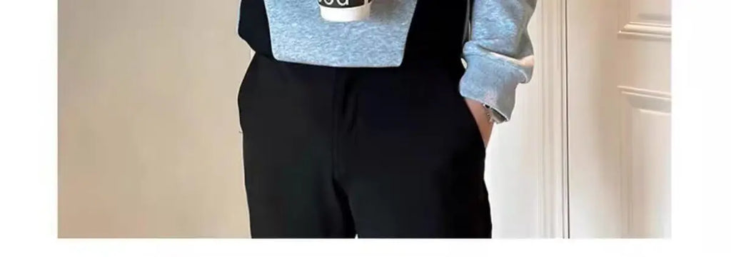 Gespleißtes Sweatshirt Herren Frühling Herbst Neues Rundhals-Langarm-Bottom-Shirt T-Shirt Trendy Casual Top Hoodies