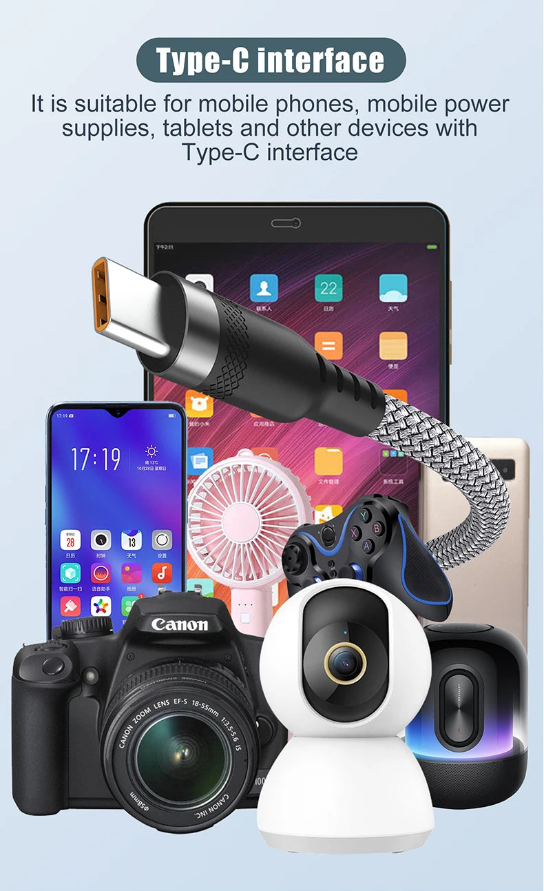 USB-Typ-C-Schnellladekabel, Android-Micro-USB-Leitung, USB zu LIGHTNING, verlängertes Ladekabel für iPhone 14, Xiaomi, OnePlus, Samsung