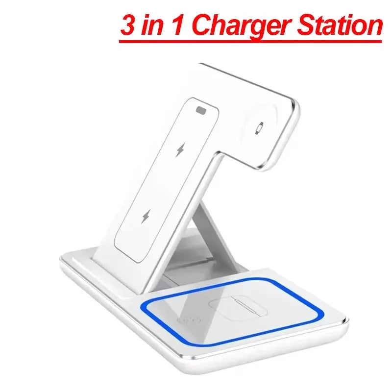 3-in-1 30 W faltbare kabellose Ladestation für iPhone 16 15 14 13 12 Pro Max iWatch Ultra Airpods Pro Schnellladestation Dock