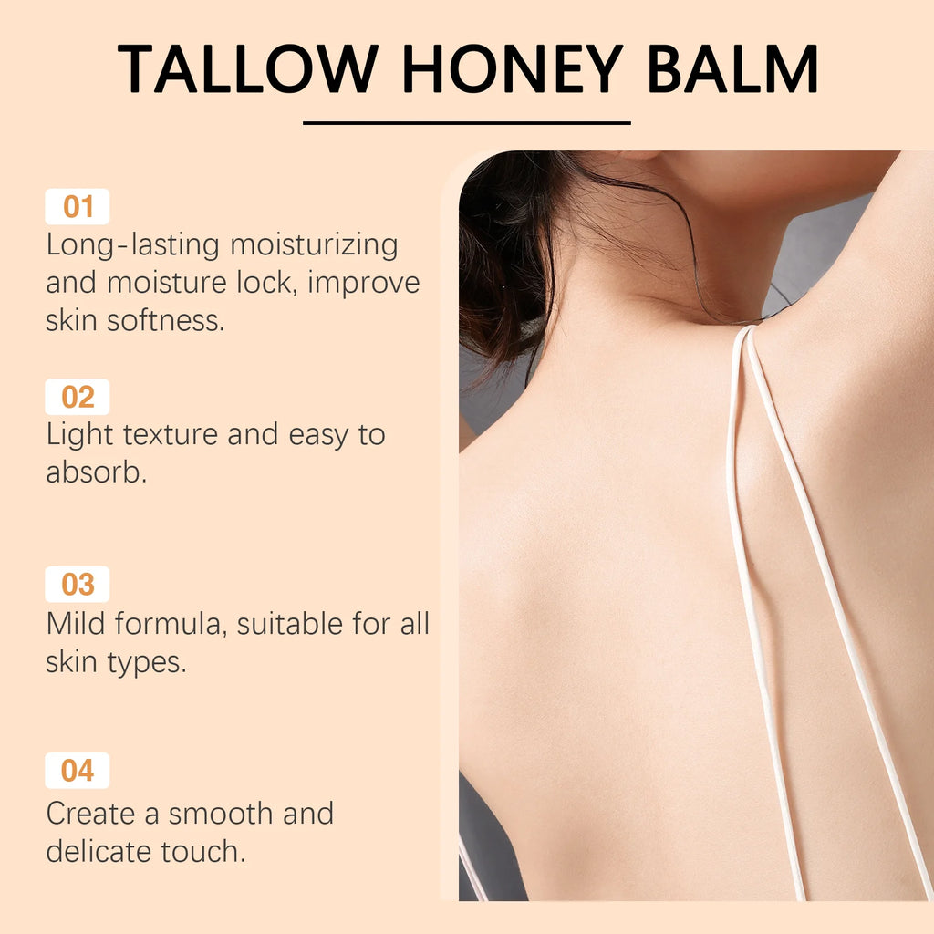 Tallow Honey Cream Glow Feuchtigkeitsspendende Haut Verbessert die Elastizität Weiches Bleichen Verbessert Stumpfheit Straffende Feuchtigkeitslotion für Gesicht und Körper