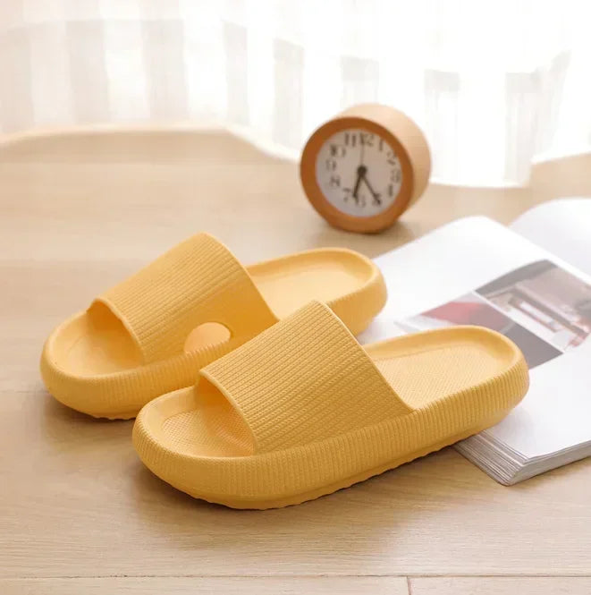 EVA-Strandpantoffeln mit dicker Sohle, 4 cm, wolkenartiger Komfort, Heimgebrauch, Paar, höhenvergrößernde, einfarbige Sommersandalen für den Innenbereich