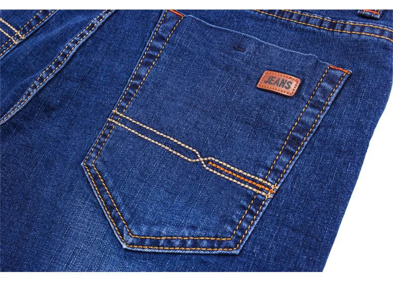 Herrenmode Business Jeans Klassischer Stil Casual Stretch Slim Jean Hosen Männliche Marke Denim Hosen Schwarz Blau