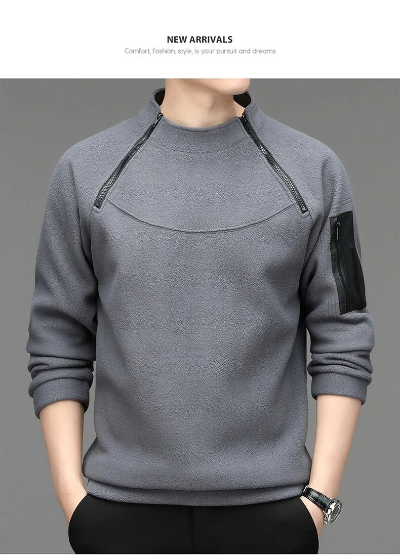 Herren Sweatshirs Frühling Herbst Langarm T-Shirt Top lose Trend Rundhals ausschnitt Hemd leichte Casual Sports