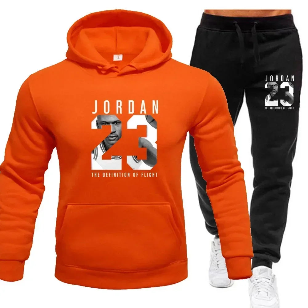 Der Sweatshirt-Hoodie ist ein Herren-Set für den Frühling 2025, ein Damen-Set für Damen-Sportbekleidung mit Kapuzenpullover und Jogginghose