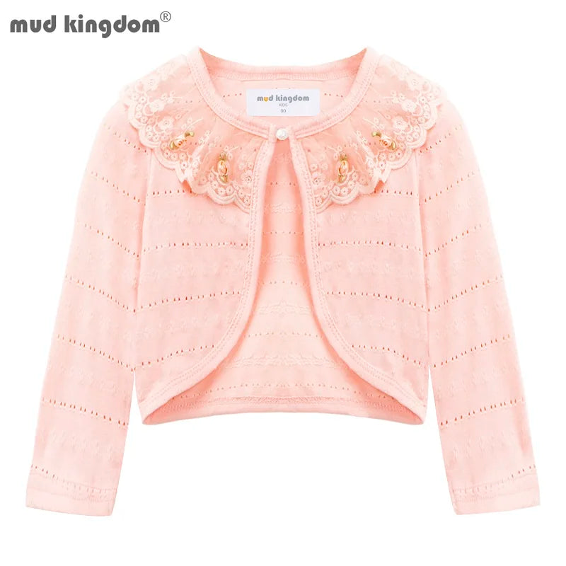 Mud kingdom Grils Strickjacke Pullover Frühling Langarm Bolero Achsel zucken Spitze kurze Strickjacke für Kleinkind Kleidung dünne Mantel Jacke