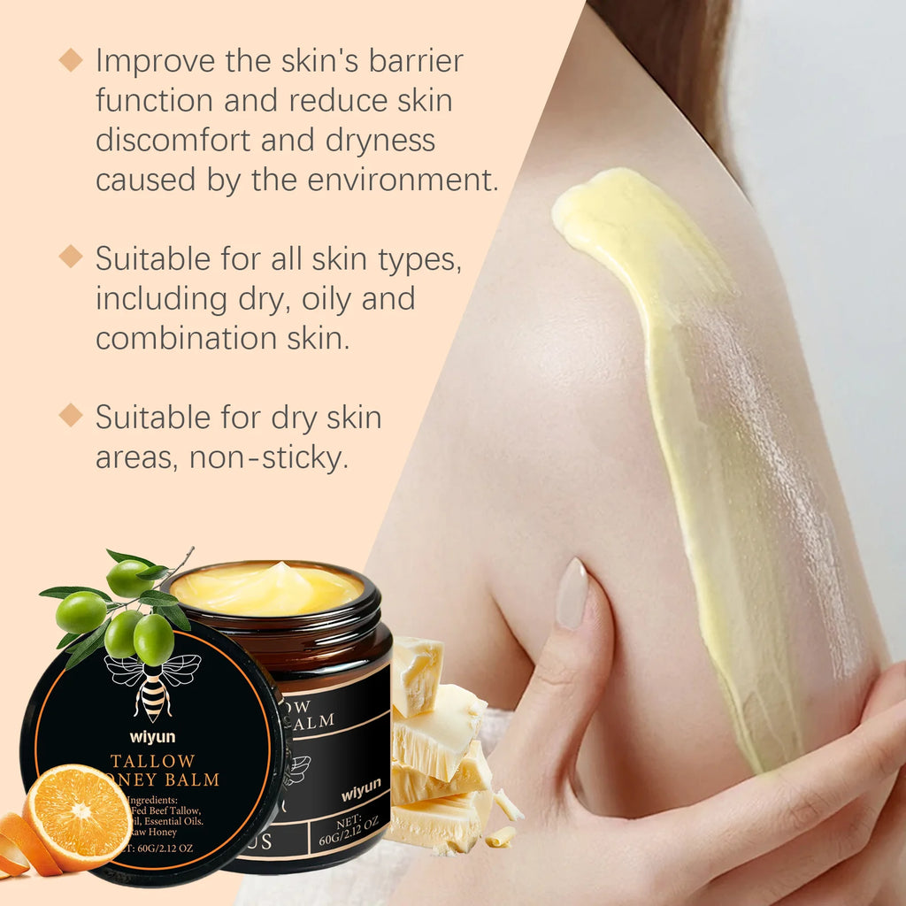 Tallow Honey Cream Glow Feuchtigkeitsspendende Haut Verbessert die Elastizität Weiches Bleichen Verbessert Stumpfheit Straffende Feuchtigkeitslotion für Gesicht und Körper