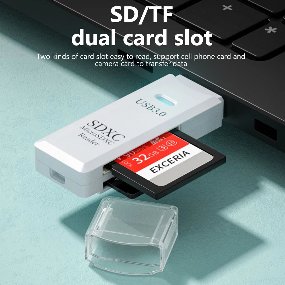 2-in-1 USB 3.0 Kartenleser Micro TF SD Kartenleser USB-Adapter Hochgeschwindigkeitskartenleser TF Speicherkarte für PC Laptop Zubehör