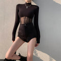 Sommer Frauen T-Shirt Frau Kleidung Langarm Tops Frühling schwarz schlanke T-Shirt weibliche Ernte Top T-Shirt sexy dünn y2k