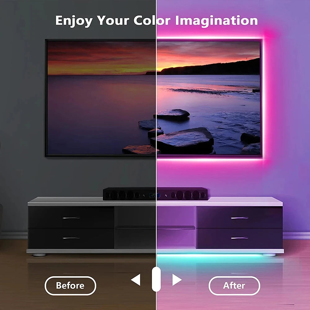 Bluetooth LED Streifen Lichter Smart SMD 5050 APP Fernbedienung Flexible Band Diode Lampe Band TV Hintergrundbeleuchtung Spiel Zimmer Wohnkultur